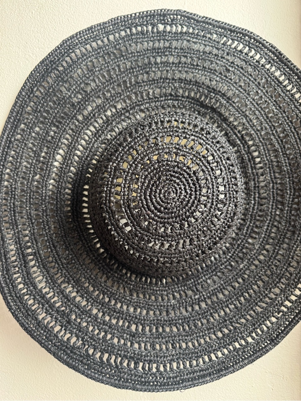 Ibeliv Wide Brim Black Crochet Sun Hat